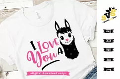 I Love You a Llama SVG | Valentines Day svg cut file Product Image 1
