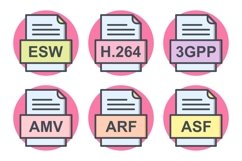 Set Of File Formats Icons Product Image 1