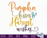 Pumpkin Kisses And Harvest Wishes | Fall Svg Design Product Image 2
