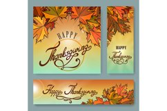 Happy Thanksgiving Day Background Set Product Image 1