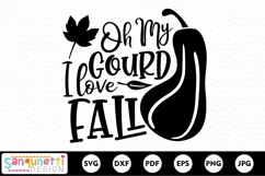 Oh My Gourd I love fall SVG, Fall Autumn Harvest cut file Product Image 2