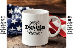 4th of July white 11oz blank coffee mug mockup Product Image 1