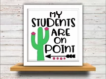 Teacher svg SVG DXF JPEG Silhouette Cameo Cricut math svg iron on My students are on point svg Product Image 2