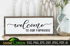 Farmhouse Sign SVG - Welcome to our Farmhouse, Spring Sign Product Image 1