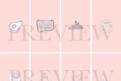 40 Instagram Story Highlights Icons in Pink, Hand Drawn Product Image 3
