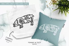 Pig Meadow Animal - Papercut Template SVG EPS DXF P Product Image 3