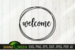 Welcome Sign SVG for Home, Farmhouse Round Sign Product Image 2