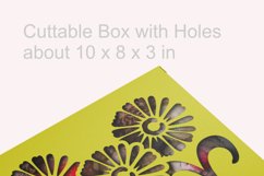Cuttable Rectangular Gift Box with Three Flowers Holes SVG Product Image 4