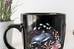 Orca Whale Ocean Wreath Sublimation Design Product Image 4