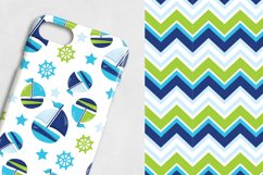 Nautical Whales Patterns collection, digital papers Product Image 3
