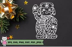 Snowman Die Cut Snowman Cut Out Christmas Card Product Image 1