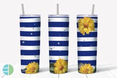 Sunflower Tumbler | Striped Skinny Tumbler Sublimation Product Image 6