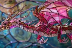 Dragon Stained Glass Background Wallpaper Product Image 1