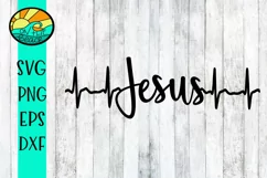 JESUS - HEARTBEAT - SVG PNG DXF EPS Product Image 2