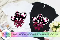 Valentines Hearts Design | Valentines Day Print | Pink Bow Product Image 1