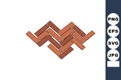 Interlocking Brick Pattern Design with Brown and Orange Tone Product Image 1