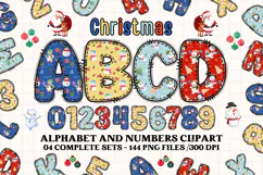 Christmas Alphabet png clipart, christmas letters doodle Product Image 1