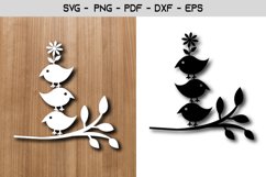 Bird On Tree Paper Template Design Product Image 1