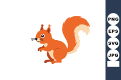 Red squirrel animal wildlife forest creature vector illustra Product Image 1