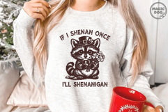 Funny St Patrick's Day Raccoon SVG|Irish Shamrock Leprechaun Product Image 4