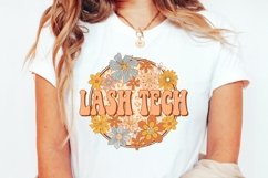 Retro Groovy Floral Lash Tech Png Artist Sublimation Design Product Image 4