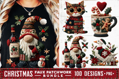 Christmas Patchwork Bundle 100 Designs PNGs Sublimation Product Image 13