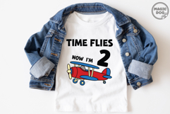 Airplane Birthday SVG|Time Flies Now I'm 2|Pilot Theme Party Product Image 2