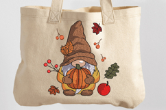 Fall Gnome with pumpkin Machine Embroidery Product Image 2