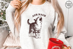 Aur Naur Cat Vintage Tabby Cat Meme|Funny Sassy Cat SVG Product Image 4