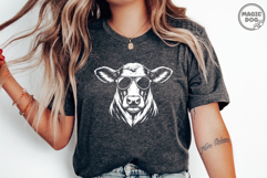 Cow Hereford with Sunglasses SVG|Western Farm Animal Graphic Product Image 2