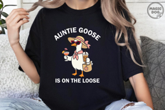 Auntie Goose Is On The Loose Goose Drinking Iced Coffee SVG Product Image 4