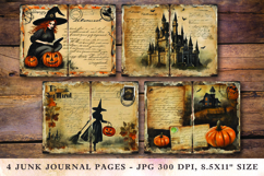 Junk Journal Pages - halloween witch castle Product Image 1