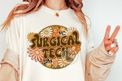 Surgical Tech Png Surg Tech Retro Groovy Floral Leopard Product Image 4