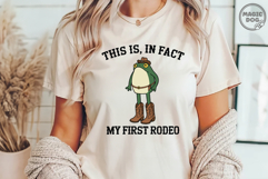 My First Rodeo|Funny Cowboy Frog Western Rodeo Meme SVG Product Image 4