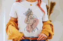 Woman Face with butterfly. Machine Embroidery Design Product Image 3