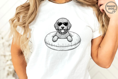 Golden Doodle Dog in Pool Float Summer Beach Vacation SVG Product Image 4