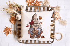 Fall Gnome with Acorn, Oak Nut, Machine embroidery. Product Image 3