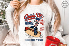 Patriotic Cowboy Hot Dog 4th of July Giddy Up America 1776 Product Image 4
