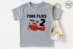 Time Flies Now I'm 2 Airplane Birthday Pilot Theme SVG Product Image 4