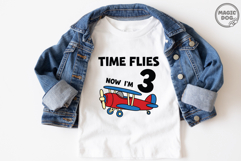 Airplane Birthday SVG: Time Flies Now I'm 3, Pilot Theme Product Image 4