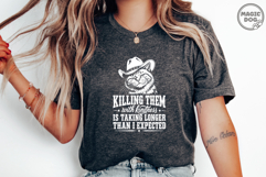 Killing Them With Kindness|Funny Cowboy Cat Sarcastic SVG Product Image 2