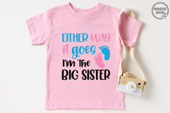 Either Way It Goes I'm the Big Sister|Gender Reveal SVG Product Image 2