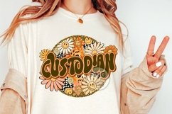 Custodian Png Retro Groovy Floral Leopard Custodial Crew Png Product Image 4