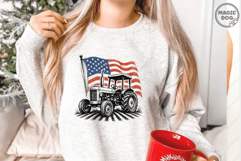 4th of July Patriotic Tractor American Flag Farm USA Farmer Product Image 2