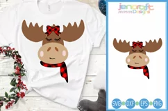 Christmas svg Girl Moose face svg, camping svg, outdoor svg Product Image 1