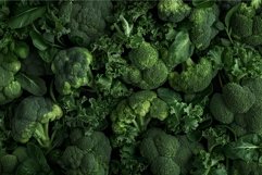 Fresh green kale and broccoli forming a healthy vegetarian b Product Image 1