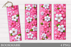 Flowers Bookmark Sublimation. Floral Bookmark Design Product Image 1