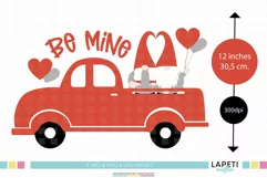 Valentines Day Truck with Gnomes SVG, PNG, EPS Product Image 2
