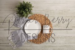 Blank Plate and a Blank Mug, on Natural Weave Circle Product Image 1