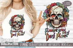 Flowers Grow Out of Dark Places Sublimation Design | Png Product Image 1